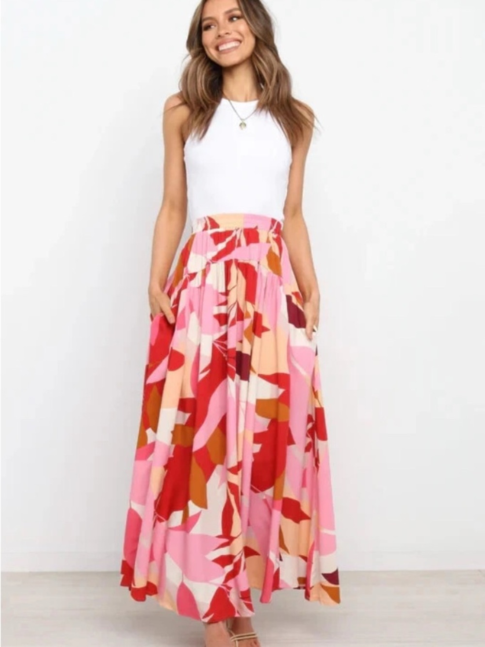Petal & Pup Pink and Red Floral Tank Top